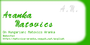 aranka matovics business card